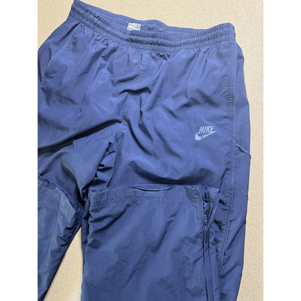 Vtg Y2K Nike Sportswear Track Pants Mens xxl blue Baggy Ankle Zip Mesh Lined